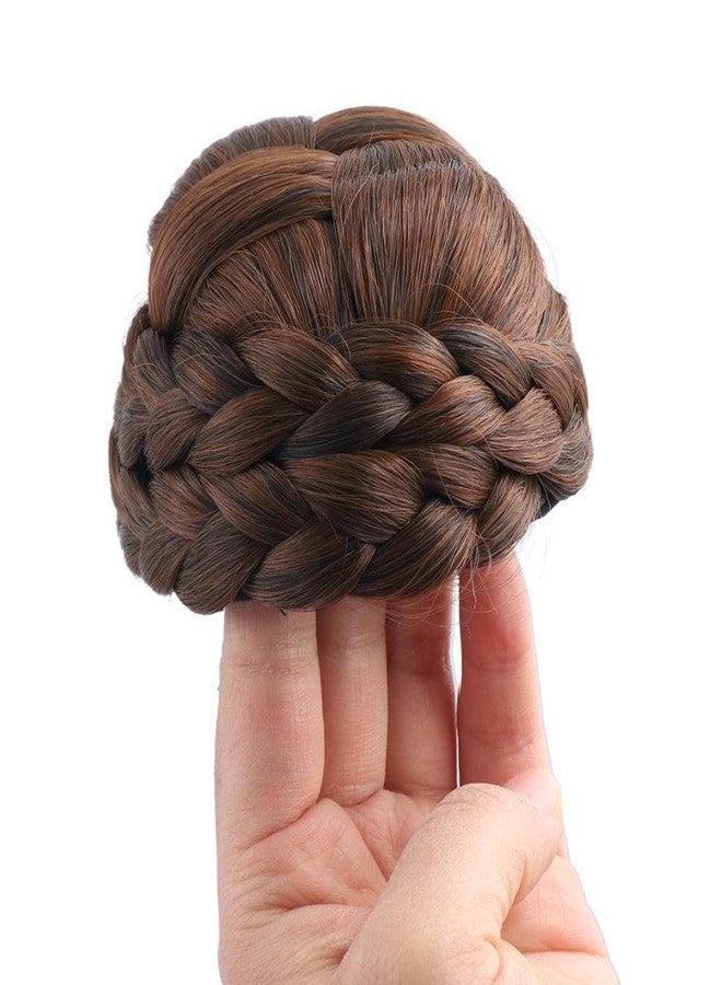 Pokinge Braided Hair Bun Women Hair Piece, High Temperature Fiber, Party Costume Accessory, Light Brown, 1 Count - Image 2